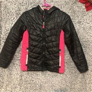 Girls WinterCoat. Black and Pink Size Large in Excellent Used Condition